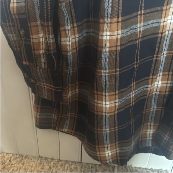 Blue Mountain Flannel Shirt Brown Plaid Size XLT - Picture 4 of 7